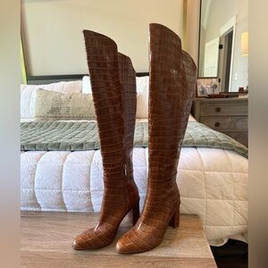 Marc Fisher Ltd Unella brown Leather Knee High boot Womens size 6.5 ($375)